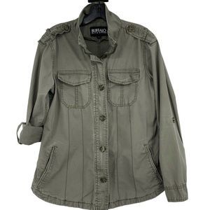 Buffalo David Bitton Womens Small Lightweight Military Jacket Army Green 2405